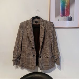 Plaid boyfriend blazer